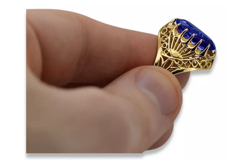 Safír 14k žlté zlato  Vintage vrc020y